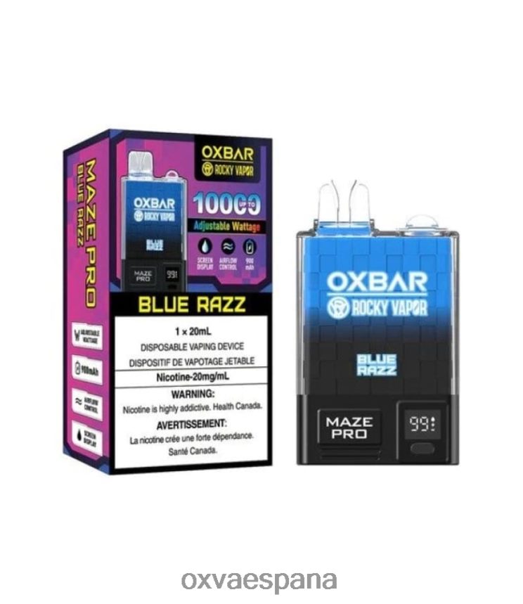 OXVA DESECHABLE R4R0LP26 OXVA OXBAR MAZE PRO 10000 Razz azul